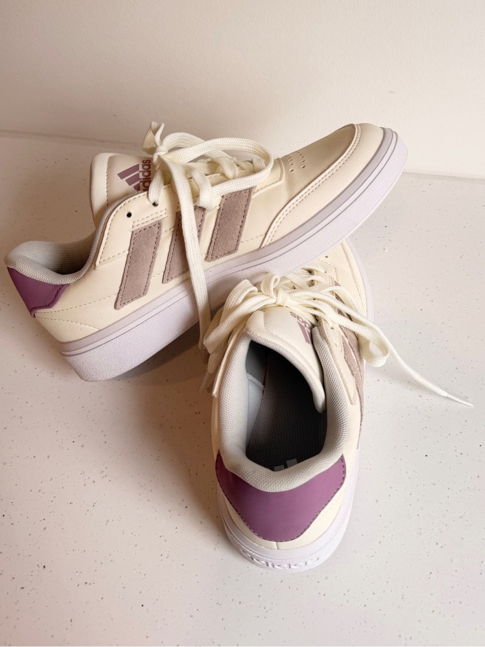 Adidas Courtblock Off White Wonder Taupe Orchid Purple Sneakers Shoes NWT